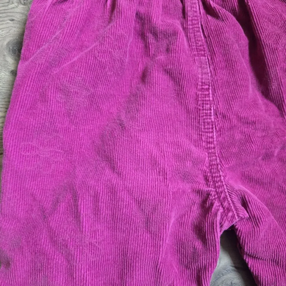 Vintage Carter's 9-12M Muted Magenta Corduroy Overalls Daisy Flower Embossed Y2K